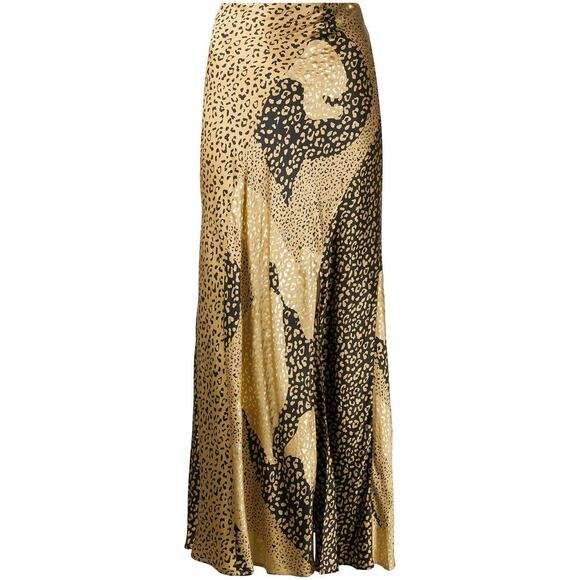 RIXO London Leopard Print Silk Slip Skirt - Picture 5 of 16